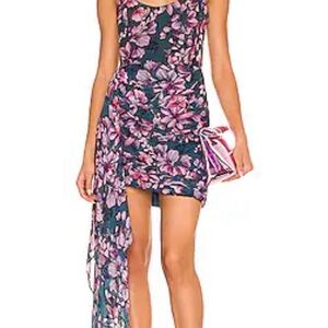 Katie May Pink and Blue Asymmetrical Bodycon Dress